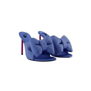 Off-White Virgil Abloh Strass Bow Mule Sandals Blue Fuchsia 39 $1560